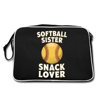 Softball Dire Soeur Drôle Softball Cadeau - Sac Retro - noir/blanc - Dos