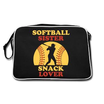 Softball Dire Soeur Drôle Softball Cadeau - Sac Retro - noir/blanc - Dos