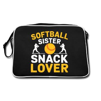 Softball Dire Soeur Drôle Softball Cadeau - Sac Retro - noir/blanc - Dos