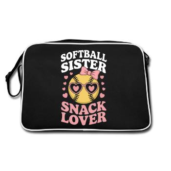 Softball Dire Soeur Drôle Softball Cadeau - Sac Retro - noir/blanc - Dos