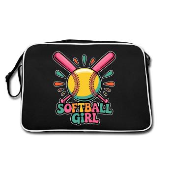 Softball Fille Fille Drôle Softball Cadeau - Sac Retro - noir/blanc - Dos