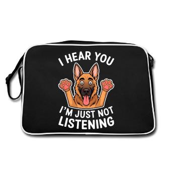 Berger allemand disant berger allemand cadeau - Sac Retro - noir/blanc - Dos