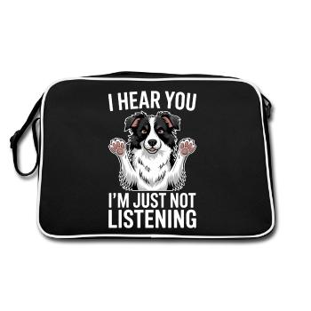 Border Collie disant drôle Border Collie cadeau - Sac Retro - noir/blanc - Dos