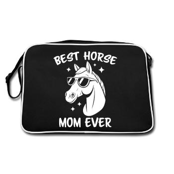 Horses Saying Equestrian Sports Funny Horse Gift - Retro Bag - black/white - Back