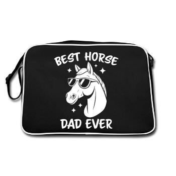 Horses Saying Equestrian Sports Funny Horse Gift - Retro Bag - black/white - Back