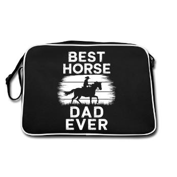 Horses Saying Equestrian Sports Funny Horse Gift - Retro Bag - black/white - Back