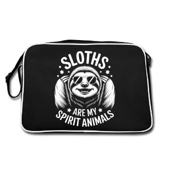 Sloth Saying, Sloths, Funny, Sloth Gift - Retro Bag - black/white - Back
