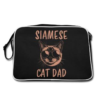 Chat siamois dicton, chat siamois, papa, cadeau de chat siamois - Sac Retro - noir/blanc - Dos