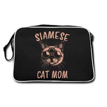 Chat siamois disant chat siamois maman chat siamois cadeau - Sac Retro - noir/blanc - Dos