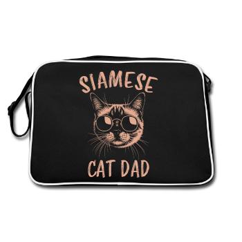 Chat siamois dicton, chat siamois, papa, cadeau de chat siamois - Sac Retro - noir/blanc - Dos