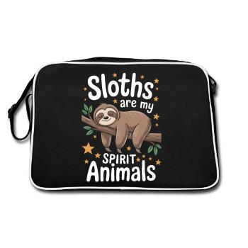 Sloth Saying, Sloths, Funny, Sloth Gift - Retro Bag - black/white - Back