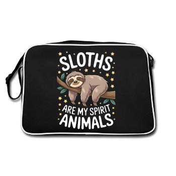 Sloth Saying, Sloths, Funny, Sloth Gift - Retro Bag - black/white - Back