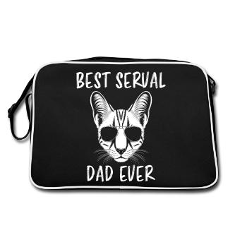 Savannah Cat Saying Joke Savannah Cat Gift - Retro Bag - black/white - Back