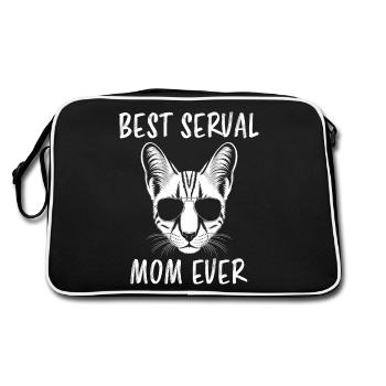 Savannah Cat Saying Joke Savannah Cat Gift - Retro Bag - black/white - Back