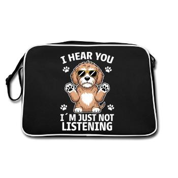 Cockapoo Saying Dogs Funny Cockapoo Gift - Retro Bag - black/white - Back