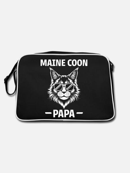 Maine Coon Saying Funny Maine Coon Gift - Retro Bag - black/white - Back