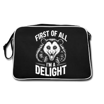 Opossum Saying Funny Opossums Gift - Retro Bag - black/white - Back