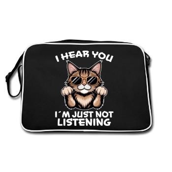 Maine Coon Saying Funny Maine Coon Gift - Retro Bag - black/white - Back