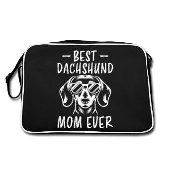 Teckel disant teckel maman drôle teckel cadeau - Sac Retro - noir/blanc - Dos