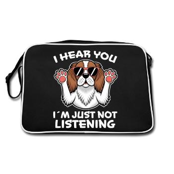 Cavalier King Charles Spaniel Dire Chien Cadeau - Sac Retro - noir/blanc - Dos