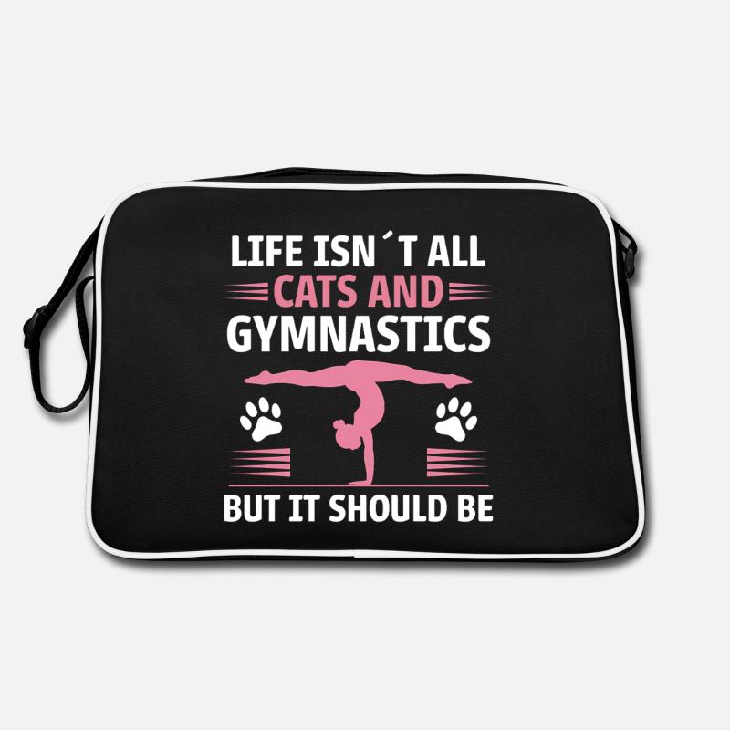 Turnen Spruch Katzen Lustiges Turnen Geschenk Retro Tasche