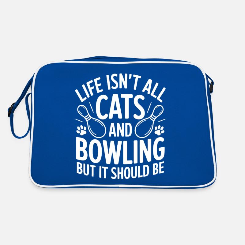 Bowling Saying Cats Funny Bowling Gift Retro Bag