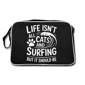 Surf Dire Chats Drôle Surf Cadeau - Sac Retro - noir/blanc - Dos