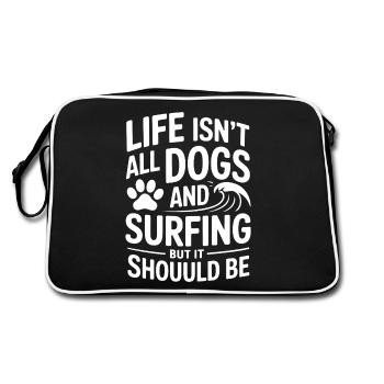 Surf Dire Chiens Drôle Surf Cadeau - Sac Retro - noir/blanc - Dos