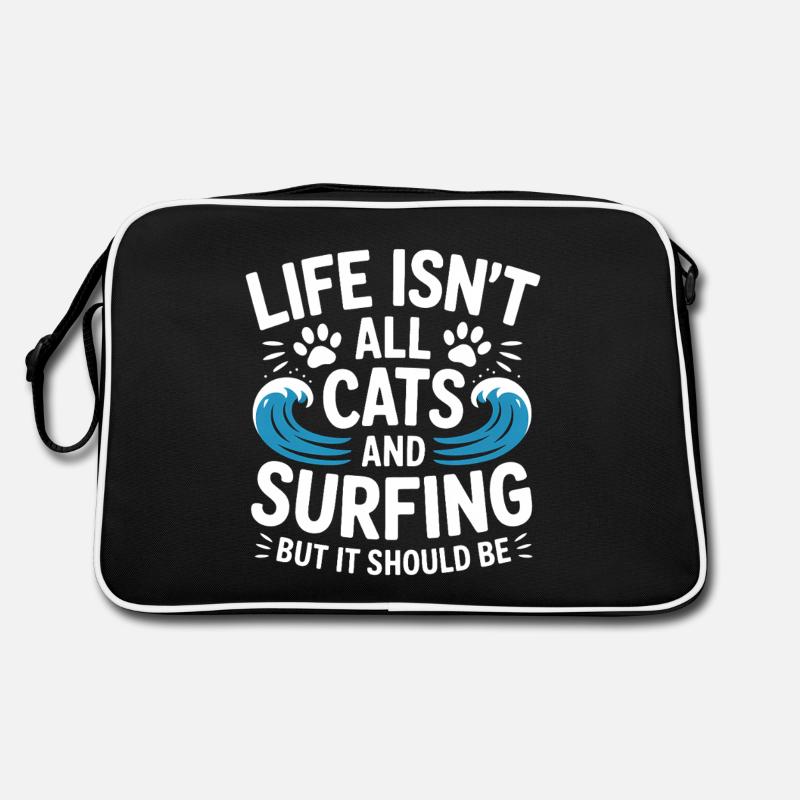Surfing Spruch Katzen Lustiges Surfing Geschenk Retro Tasche