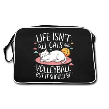 Chat de volley-ball drôle de cadeau de volley-ball - Sac Retro - noir/blanc - Dos