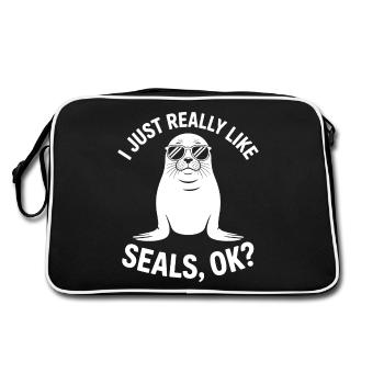 Sceau disant sceau drôle sceau cadeau - Sac Retro - noir/blanc - Dos