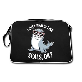 Sceau disant sceau drôle sceau cadeau - Sac Retro - noir/blanc - Dos