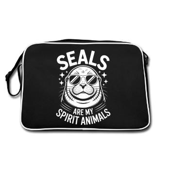 Sceau disant sceau drôle sceau cadeau - Sac Retro - noir/blanc - Dos