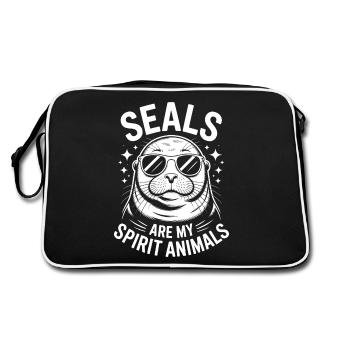 Sceau disant sceau drôle sceau cadeau - Sac Retro - noir/blanc - Dos