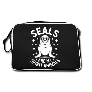 Sceau disant sceau drôle sceau cadeau - Sac Retro - noir/blanc - Dos