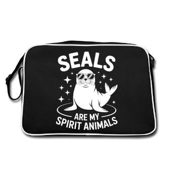 Sceau disant sceau drôle sceau cadeau - Sac Retro - noir/blanc - Dos