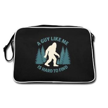 Funny Bigfoot A Guy Like Me Is Hard To Forest Find - Retro Bag - black/white - Back