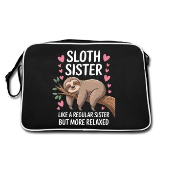 Sloth Saying, Sloths, Funny, Sloth Gift - Retro Bag - black/white - Back