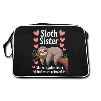Sloth Saying, Sloths, Funny, Sloth Gift - Retro Bag - black/white - Back