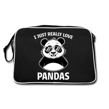 Panda Saying Pandas Funny Panda Gift - Retro Bag - black/white - Back