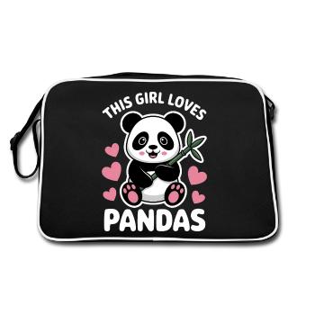 Panda Saying Pandas Funny Panda Gift - Retro Bag - black/white - Back