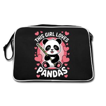 Panda Saying Pandas Funny Panda Gift - Retro Bag - black/white - Back