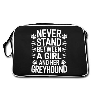 Greyhound Saying, Greyhound Joke, Greyhound Gift - Retro Bag - black/white - Back