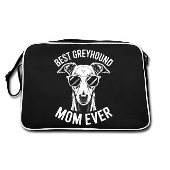 Greyhound Saying, Greyhound Mom, Greyhound Gift - Retro Bag - black/white - Back