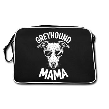 Greyhound Saying, Greyhound Mom, Greyhound Gift - Retro Bag - black/white - Back
