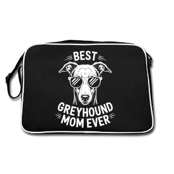 Greyhound Saying, Greyhound Mom, Greyhound Gift - Retro Bag - black/white - Back