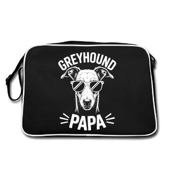 Greyhound Saying, Greyhound Dad, Greyhound Gift - Retro Bag - black/white - Back