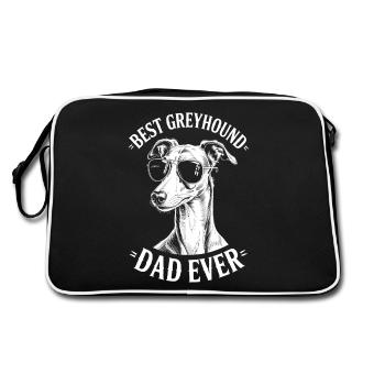 Greyhound Saying, Greyhound Dad, Greyhound Gift - Retro Bag - black/white - Back
