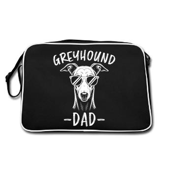 Greyhound Saying, Greyhound Dad, Greyhound Gift - Retro Bag - black/white - Back