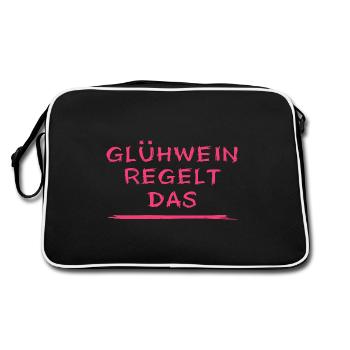 Bains de glace, bains d’hiver, vin chaud, fête de Noël - Sac Retro - noir/blanc - Dos